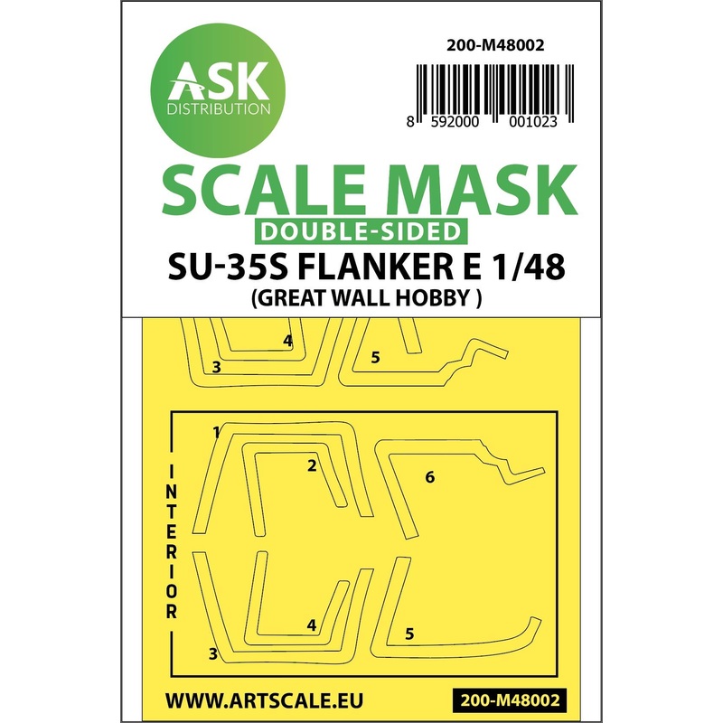 1/48 Su-35S Flanker E double-sided painting mask for Great Wall Hobby