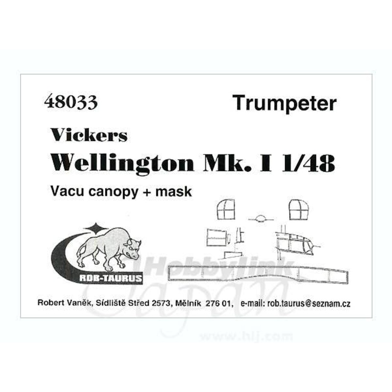 1/48 Wellington Mk-I Full Set (Canopy, Turret) (for Trumpeter)