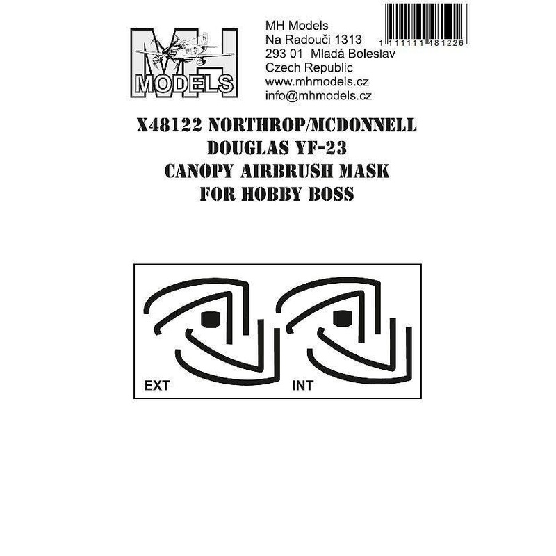 1/48 N/McDD YF-23 canopy airbrush mask for Hobby Boss