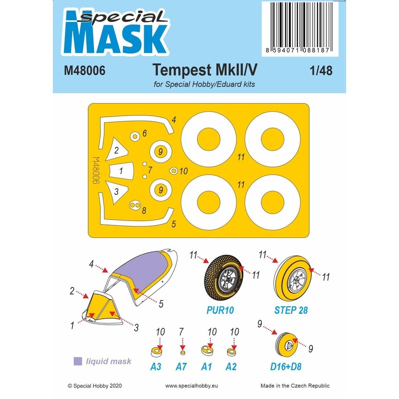 1/48 Tempest Mk.II/V Mask  for Special Hobby / Eduard