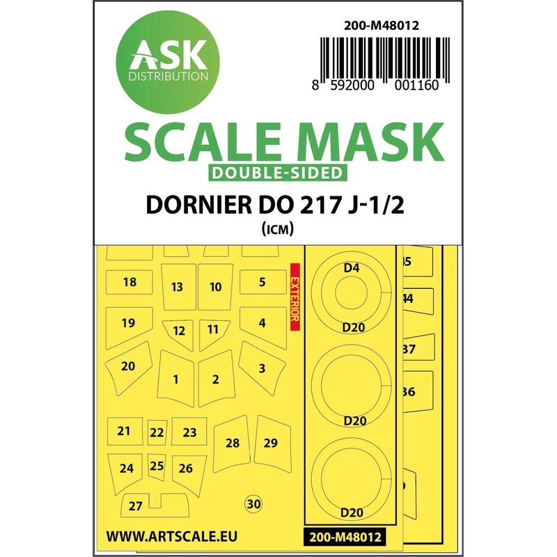 Dornier Do 217J-1/2 double-sided painting mask for ICM