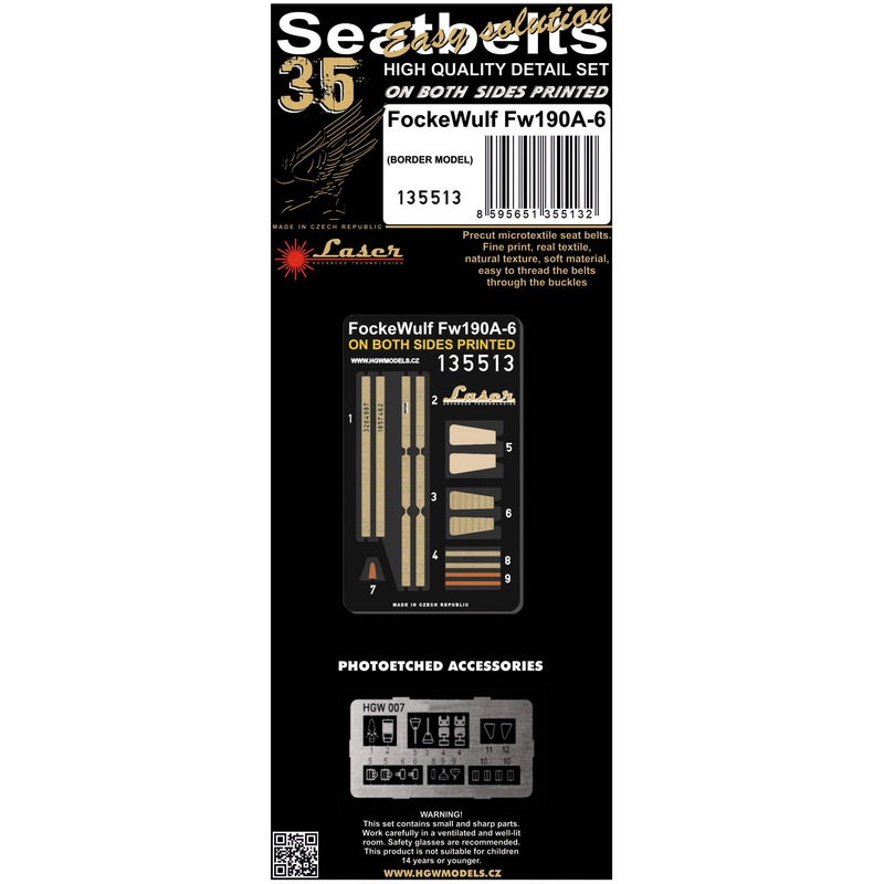 1/35 FW190A-6 Seatbelts