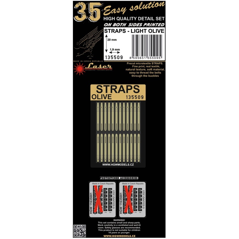 1/35 Straps - Light Olive (Length 20mm, 24pcs)