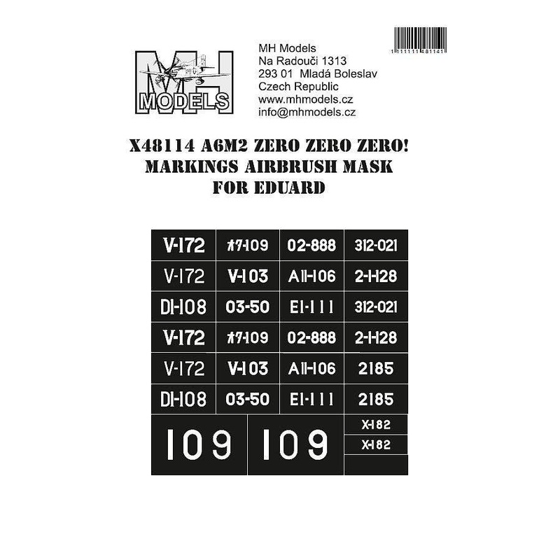 1/48 A6M2 Zero Zero Zero! Markings airbrush mask for Eduard
