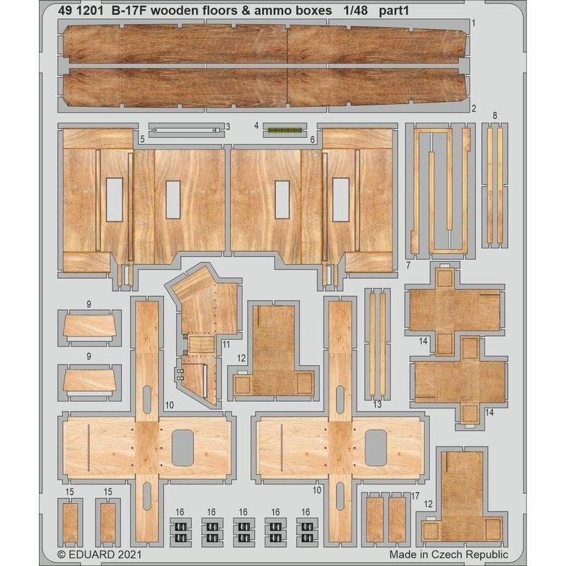 1/48 B-17F Wooden Floors & Ammo Boxes for HK Models