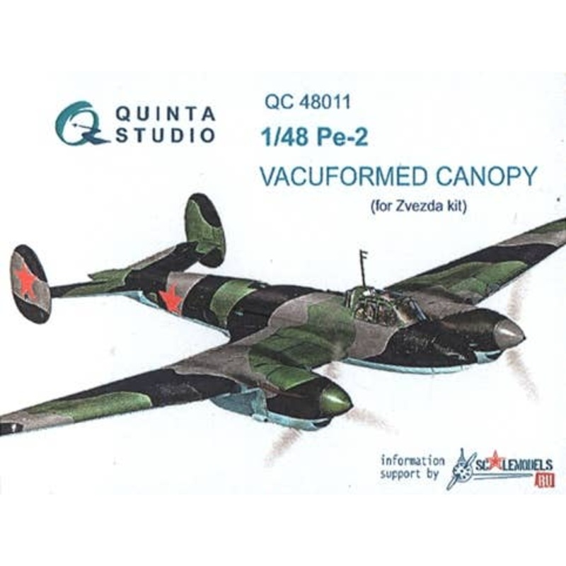 1/48 Pe-2 Vacuformed Clear Canopy (for Zvezda kit)