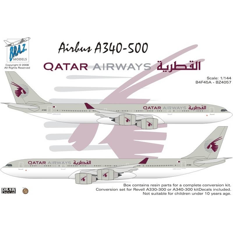 1/144 Airbus A340-500 Conversion Set Qatar Airways (for Revell)