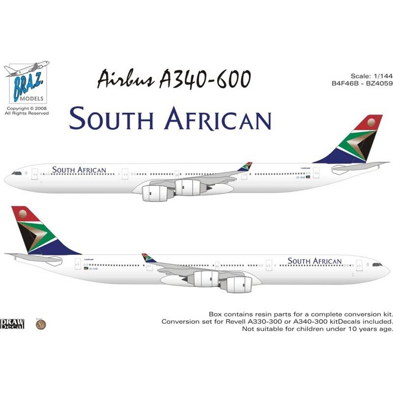 1/144 Airbus A340-600 Conversion Set South African Airways (for Revell)