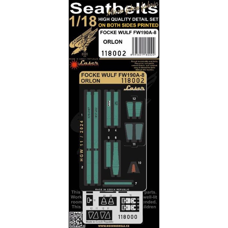 1/18 Fw190A-8 Fabric seat belt (synthetic fiber type)