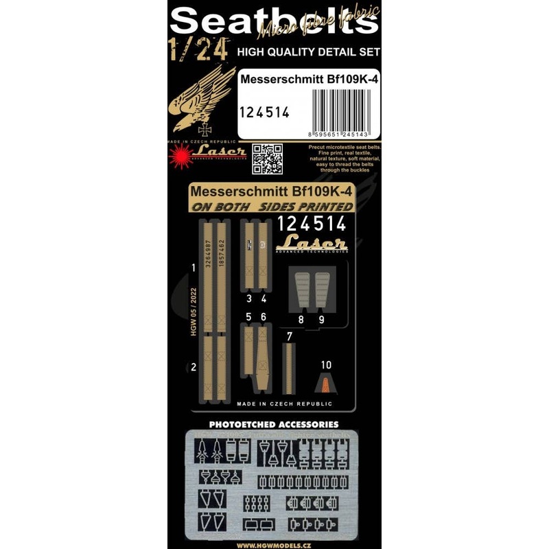 1/24 Bf109K-4 microfiber seat belt