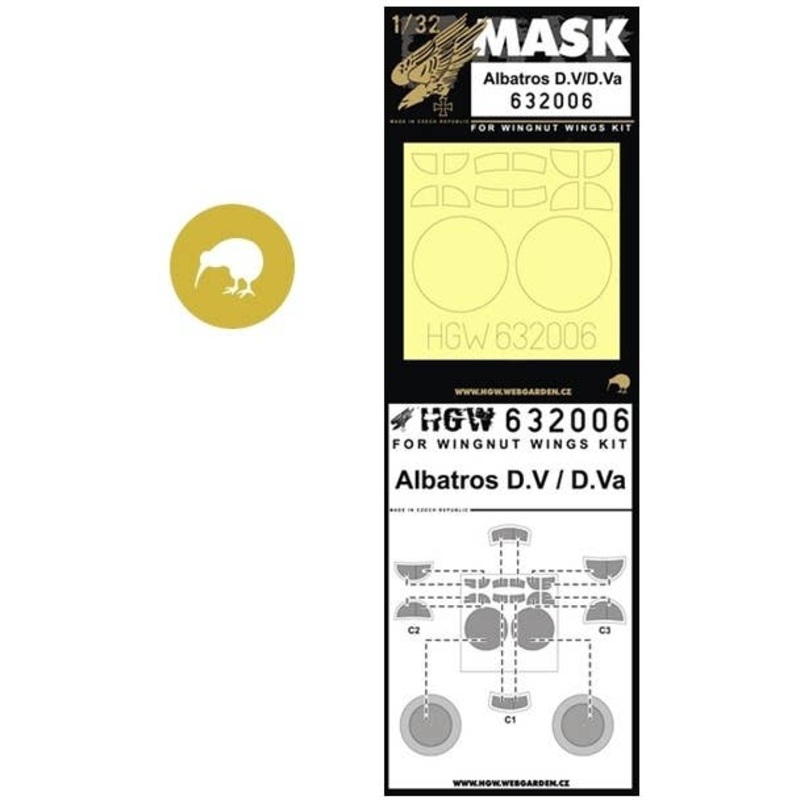 1/32 Albatros D.V / D.Va Mask (for Wingnut Wings)