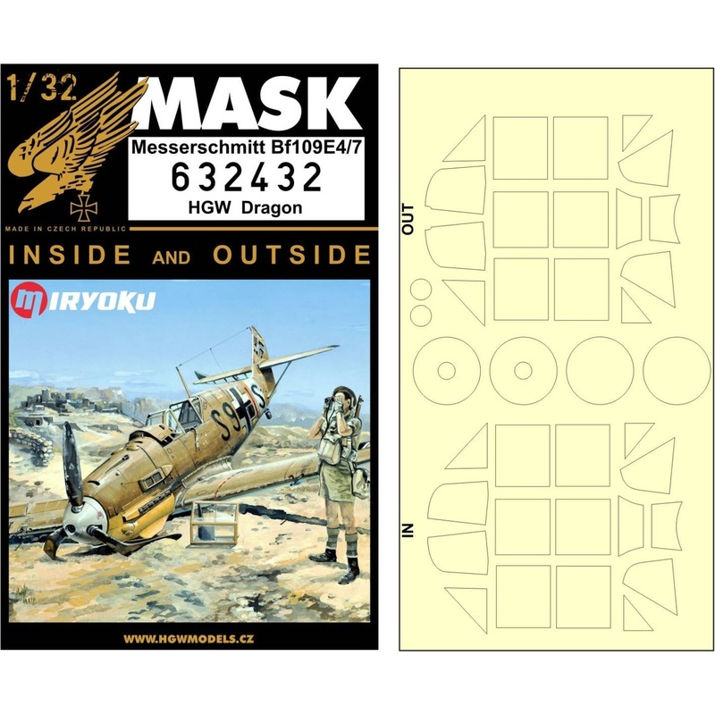1/32 Bf 109E-4/7 Paint Mask (for HGW/Dragon)