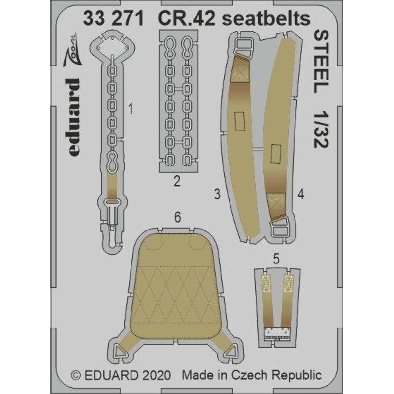 1/32 CR.42 seatbelts STEEL  (For ICM)
