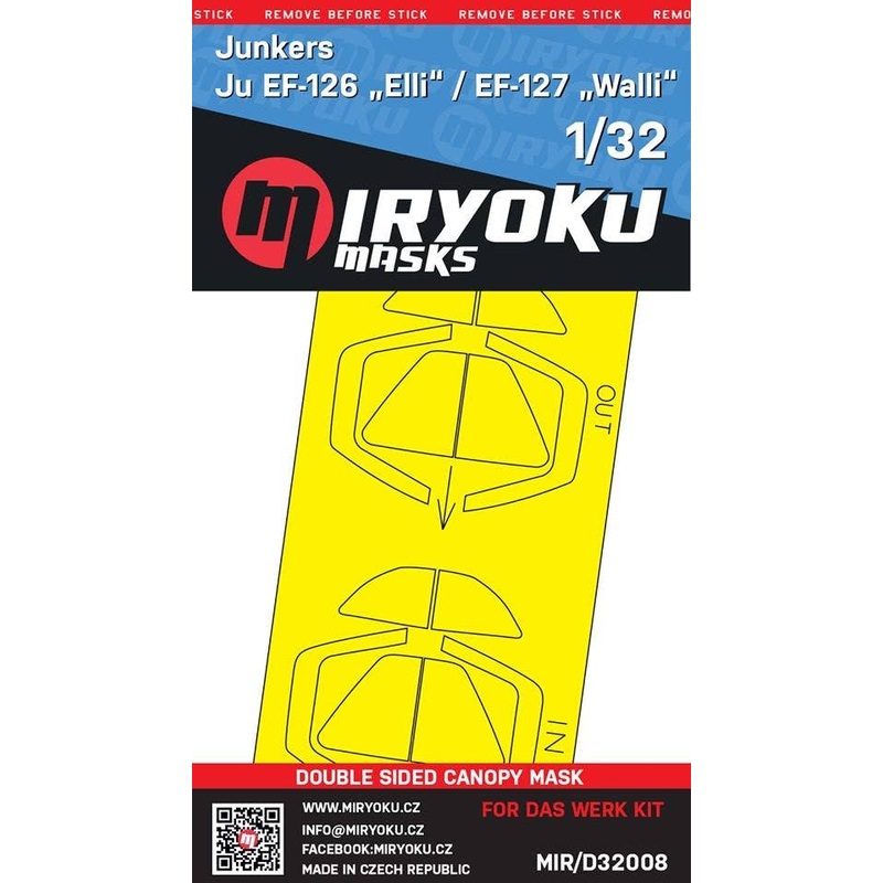 1/32 Junkers JU EF-126/EF-127 Double Sided Canopy Masks