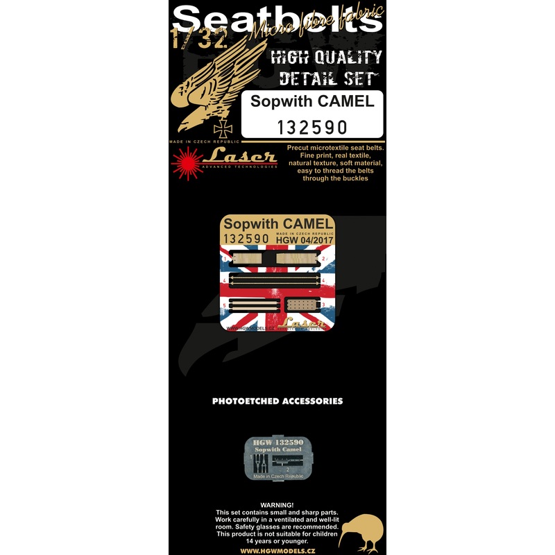 1/32 Sopwith Camel Seatbelts (for Wingnut Wings)