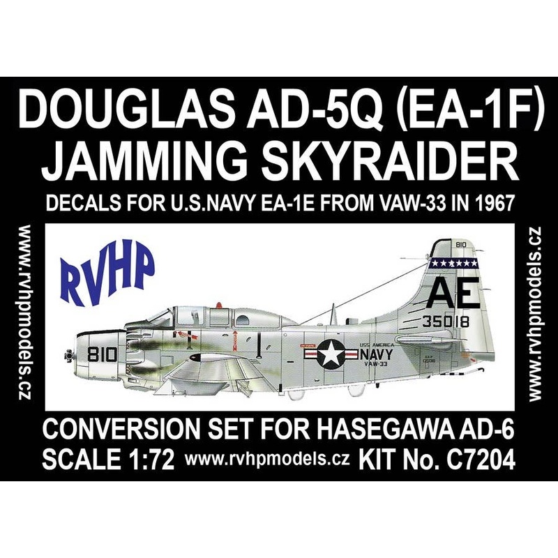 1/72 Douglas AD-5Q (EA-1E) Jamming Skyraider Conversion Set for Hasegawa AD-6