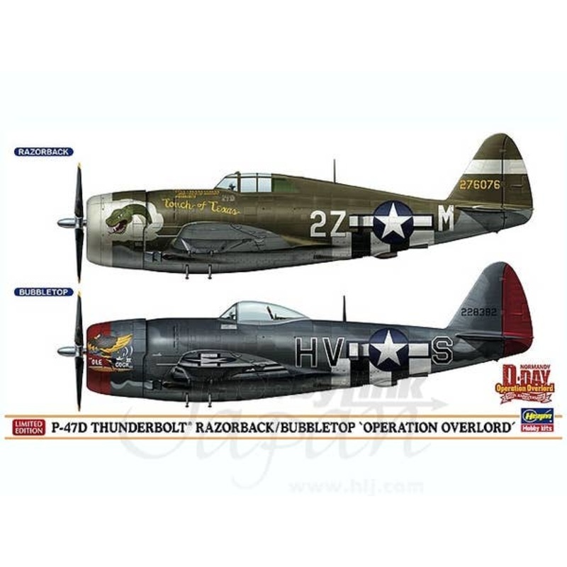 1/72 P-47D Thunderbolt Razorback/Bubbletop "Operation Overlord" (Two Kits)