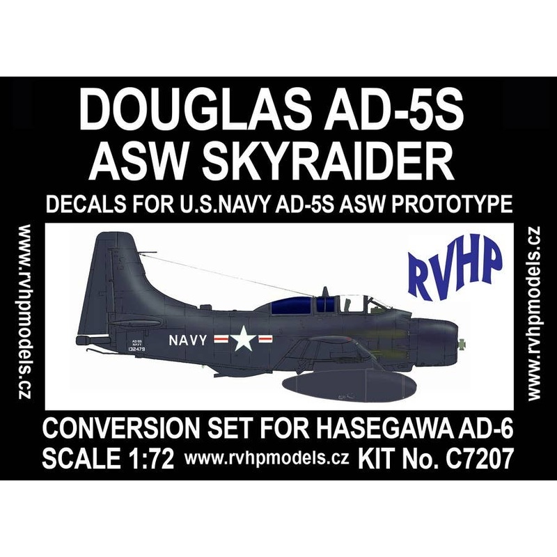 1/72 Douglas AD-5S Asw Skyraider Conversion Set for Hasegawa AD-6