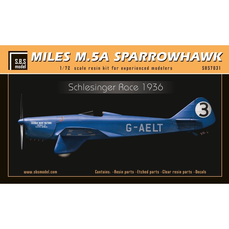 1/72 Miles M.5A Sparrowhawk "Schlesinger Race 1936"