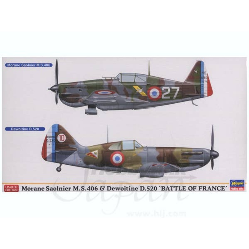 1/72 Morane Saolnier M.S.406 & Dewoitine D.520 "Battle of France" Ltd.