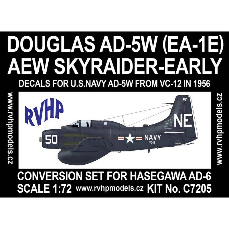 1/72 Douglas AD-5Q (EA-1E) Aew Skyraider Early Conversion Set for Hasegawa AD-6