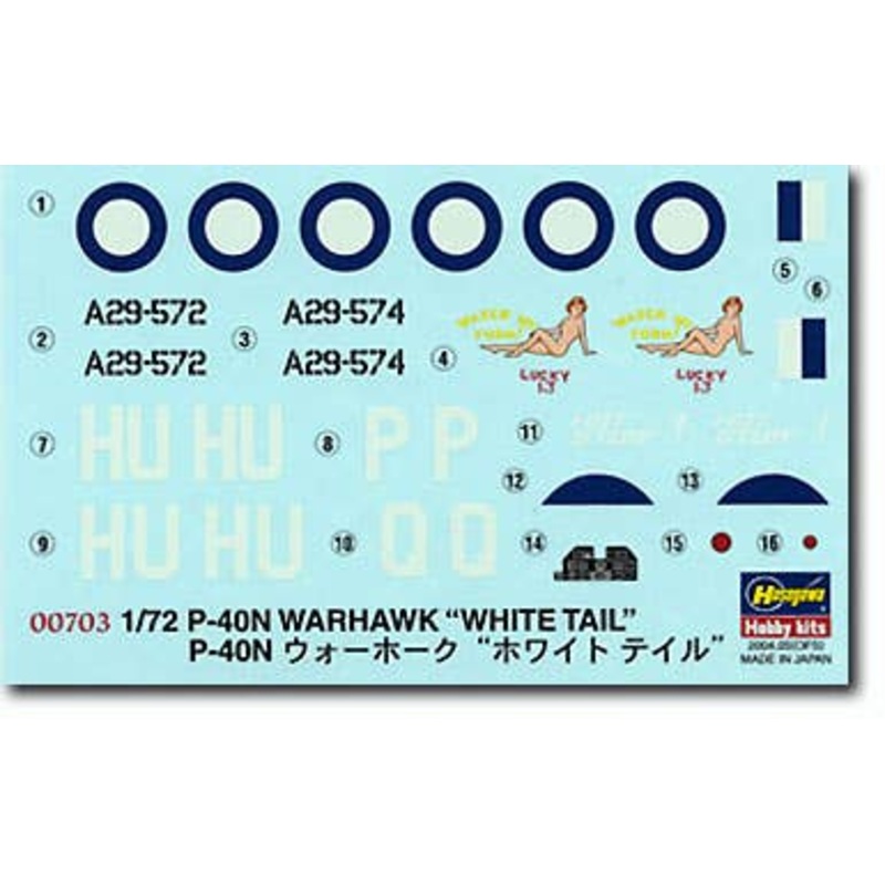 1/72 P-40N Warhawk White Tail