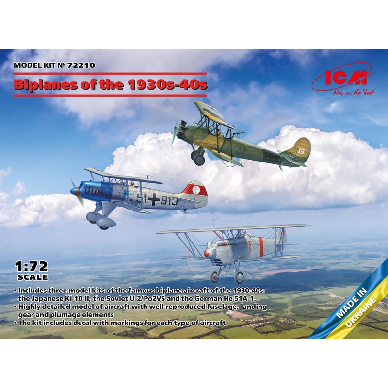 1/72 Biplanes of the 1930s and 1940s (He-51, A-1, Ki-10-2, U-2/Po-2VS)
