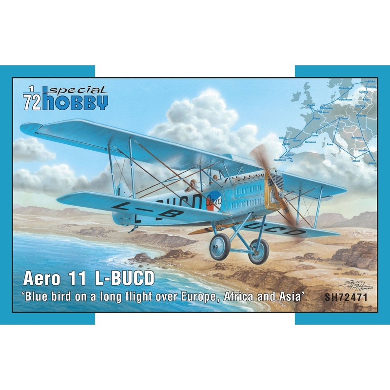 1/72 Blue Bird on a Long Flight over Europe, Africa and Asia (Aero AB-11 L-BUCD)