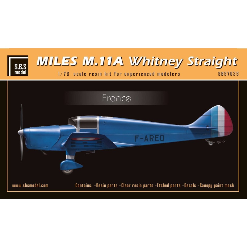 1/72 Miles M.11A Whitney Straight France