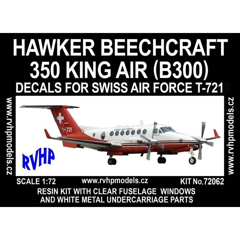 1/72 Hawker Beechcraft 350 King Air (B300) (Swiss Air Force T-721)