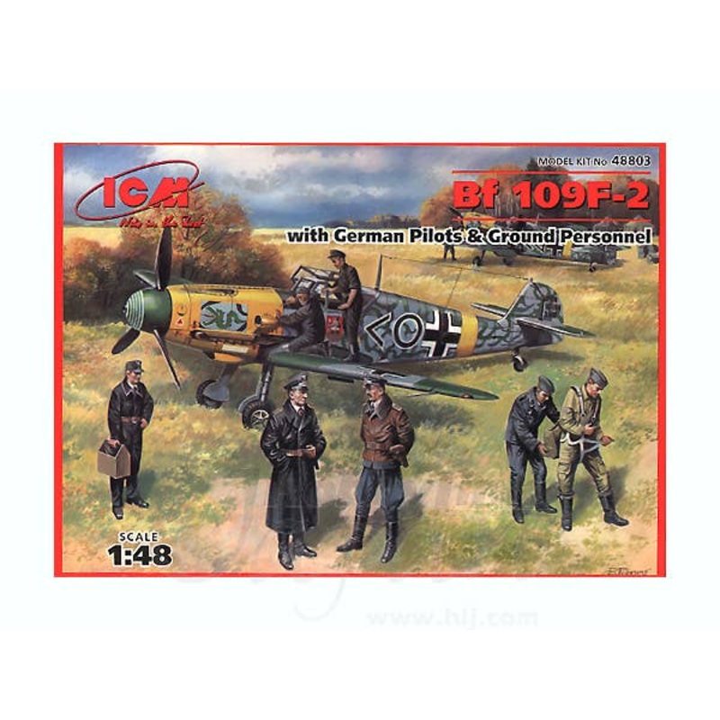 1/48 Bf109F-2 Fighter w/German Pilots and Ground Person