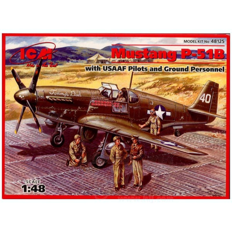 1/48 Mustang P-51B with USAAF Pilots and Ground Personnel