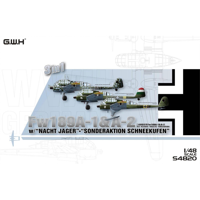 German Air Force Fw189A-1/A-2 Reconnaissance Plane/Winter Ski Equipment/Night Fighter 3 in 1 (1 Aircraft)