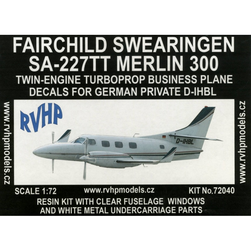 Fairchild Swearingen SA-227TT Merlin 300 (Decals for German Private D-IHBL)
