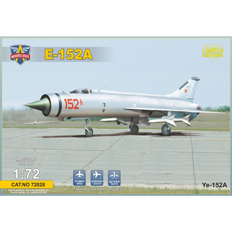 1/72 Ye-152A Soviet Twin-Engined Interceptor (with K-9 Guided Missiles)
