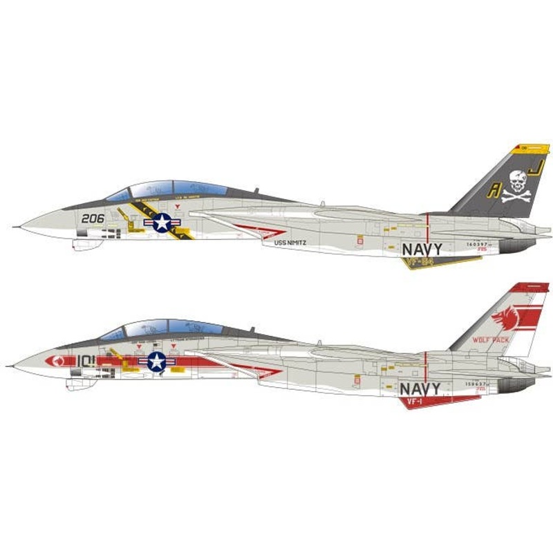 1/144 US Navy F-14A Tomcat VF-84 Jolly Rogers & VF-1 Wolfpack 2 set