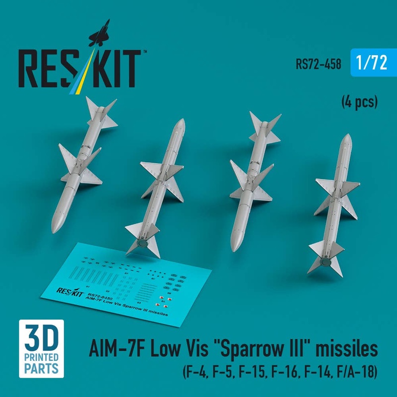1/72 AIM-7F Low Vis Sparrow III missiles (4 pcs)
