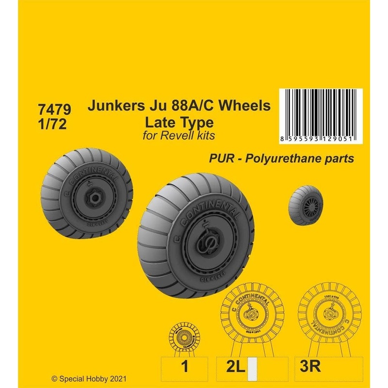 1/72 Junkers Ju 88A/C Wheels Late Type for Revell
