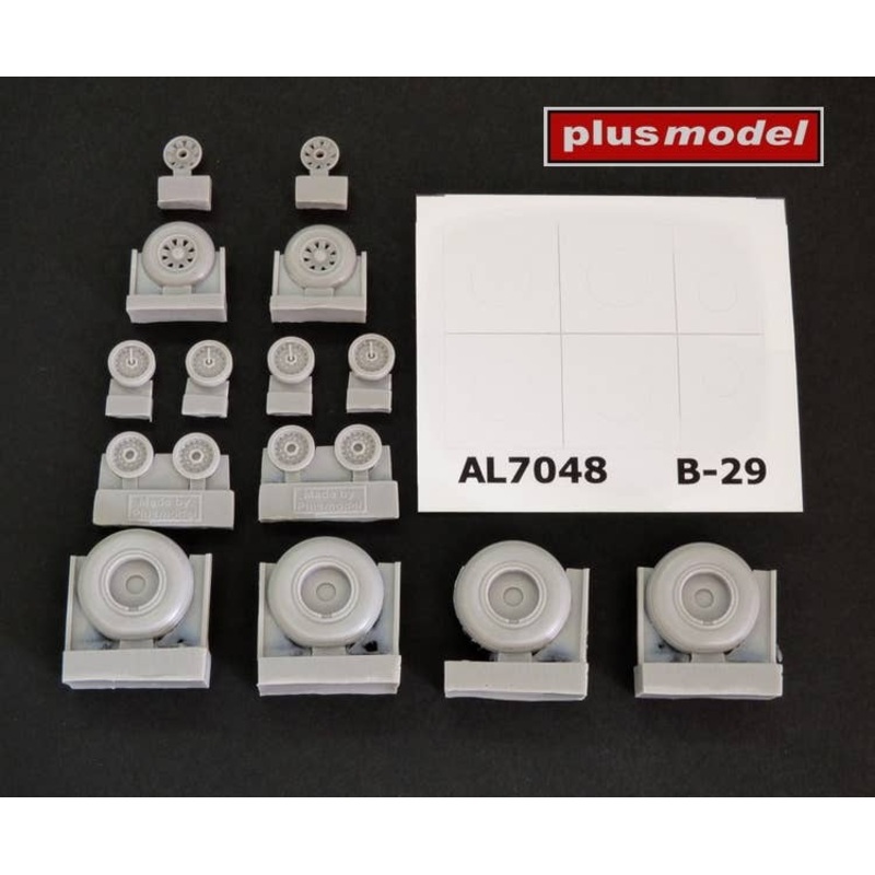 1/72 B-29 Wheelset For Super Fortress Groove Tread Tire Type W / Mask Seal