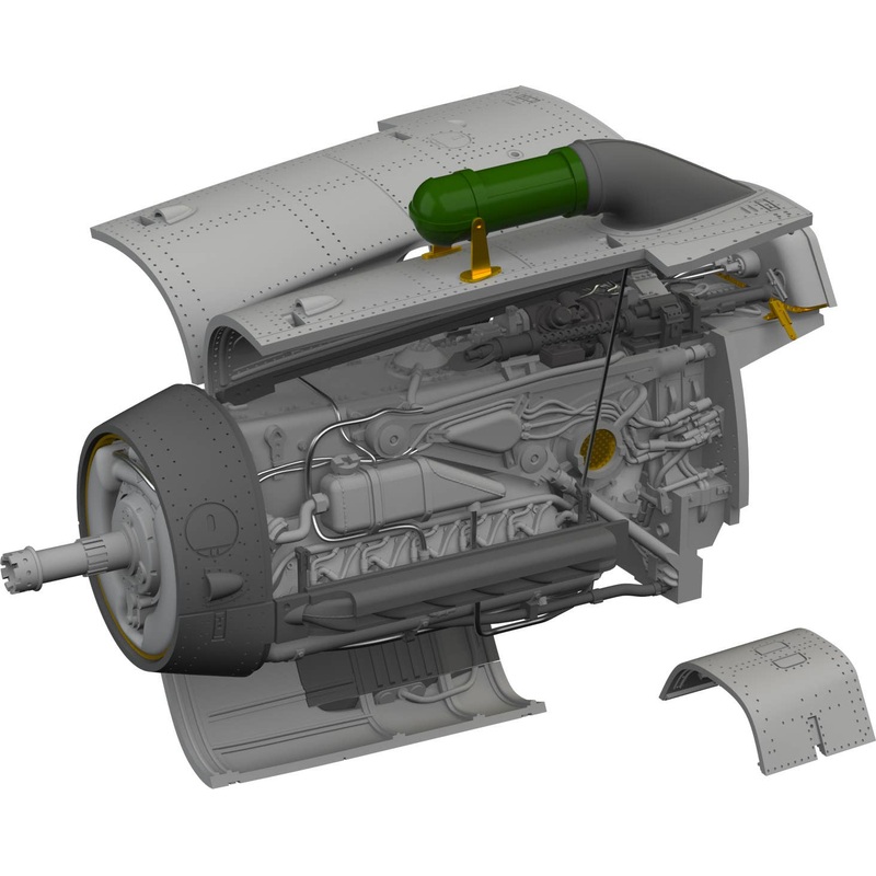 1/72 Bf109G-2/G-4 engine (for Eduard)