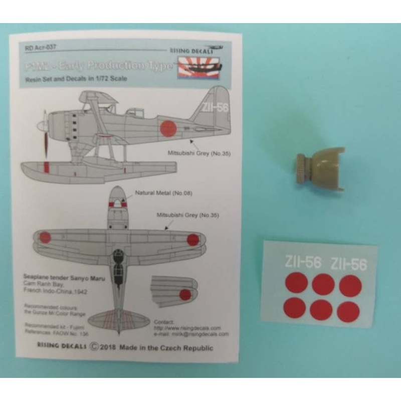 1/72 Cowling for F1M2 (Early Version) + Decals "ZII-56" for Seaplane Tender Sanyo Maru