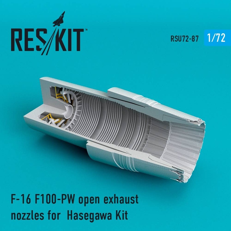 1/72 F-16 F100-Pw Open Exhaust Nozzles for Hasegawa Kit