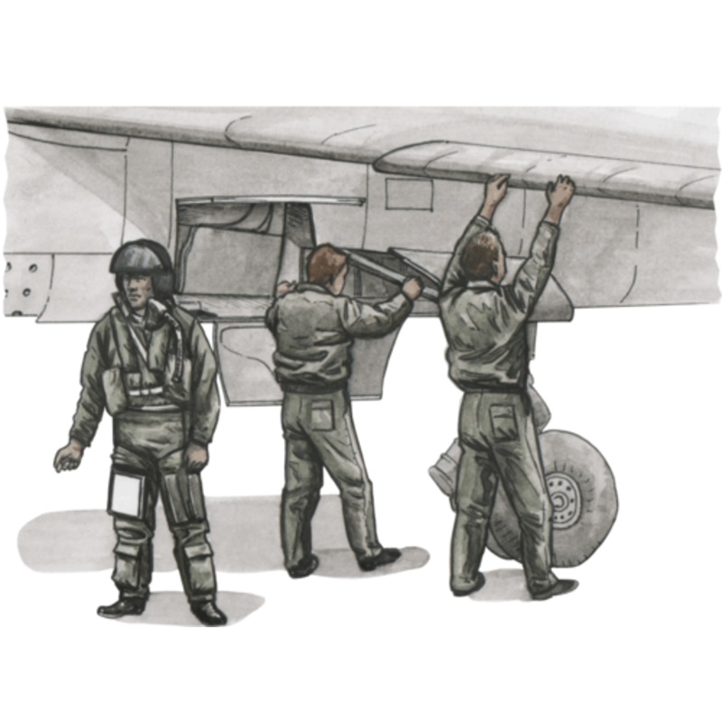 1/72 French Pilot and Two Mechanics for Special Hobby Mirage F.1C Model