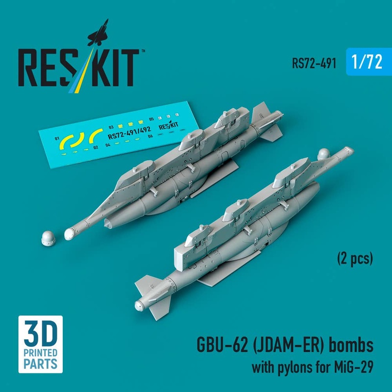1/72 gBU-62 (JDAM-ER) bombs with pylons for Mig-29 Fulcrum (2 pcs)
