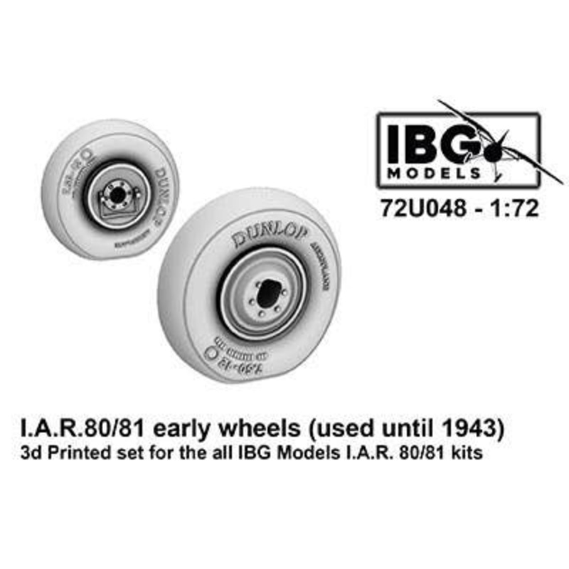 1/72 I.A.R.80/81 Early Wheels (Used Until 1943) 3D Printed Set for All lBG Models I.A.R. 80/81 Kits
