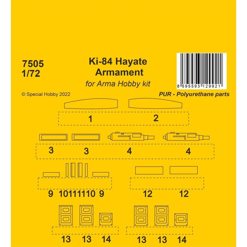 1/72 Ki-84 Hayate Armament / Arma Hobby kits