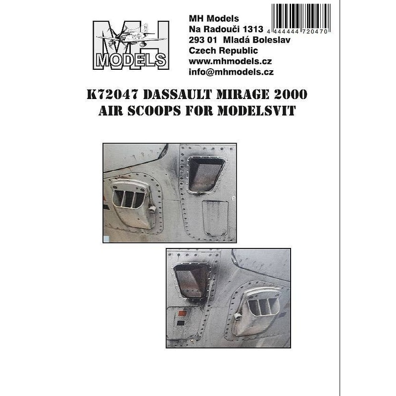 1/72 Mirage 2000 Air Scoops for Modelsvit