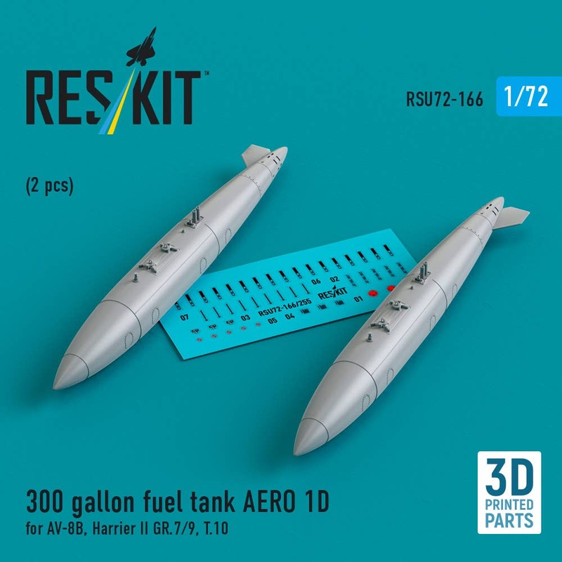 1/72 300 gallon fuel tank AERO 1D for AV-8B, Harrier II GR.7/9, T.10 (2 pcs) (3D Printed)