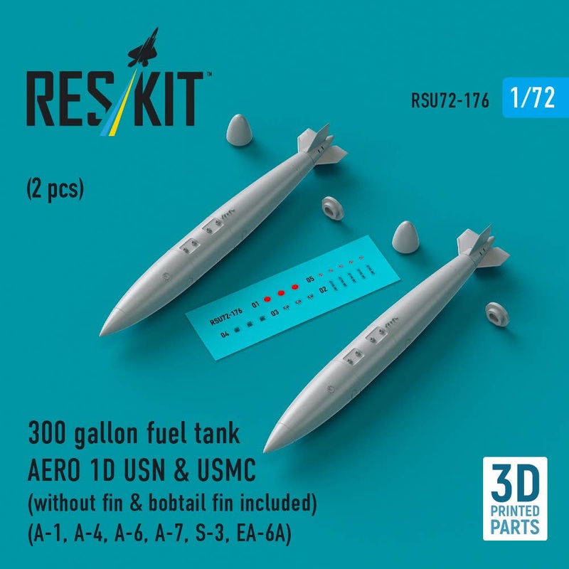 1/72 300 gallon fuel tank AERO 1D USN & USMC (without fin & bobtail fin included) (2 pcs)