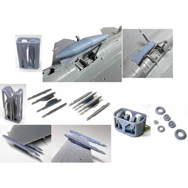 1/72  [7218] F-2 Detail Set A Pylon Center Tank Wheel (for Hasegawa / Fine Molds)